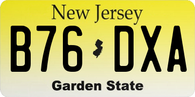 NJ license plate B76DXA