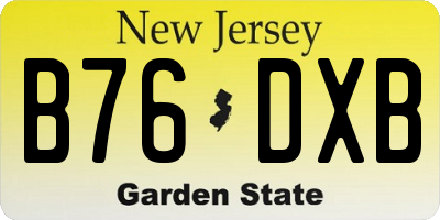 NJ license plate B76DXB