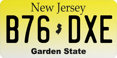 NJ license plate B76DXE