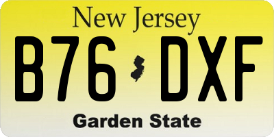 NJ license plate B76DXF