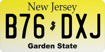 NJ license plate B76DXJ