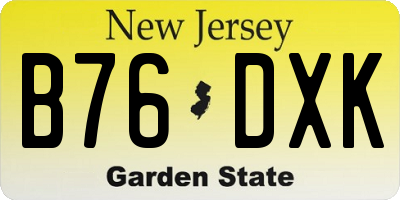 NJ license plate B76DXK