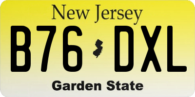NJ license plate B76DXL