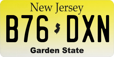 NJ license plate B76DXN