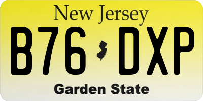 NJ license plate B76DXP