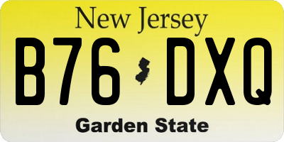 NJ license plate B76DXQ