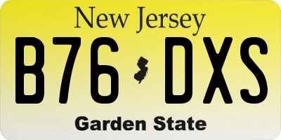 NJ license plate B76DXS
