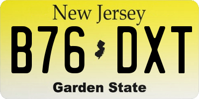 NJ license plate B76DXT