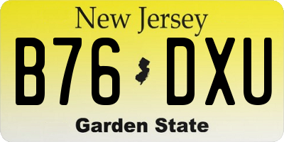 NJ license plate B76DXU