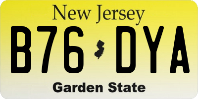 NJ license plate B76DYA