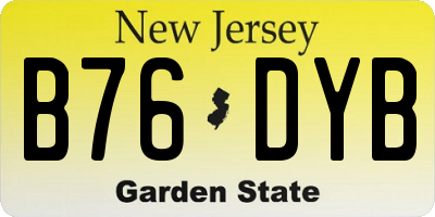 NJ license plate B76DYB