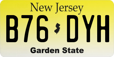 NJ license plate B76DYH
