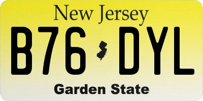 NJ license plate B76DYL