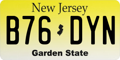 NJ license plate B76DYN