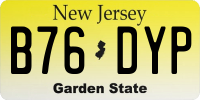 NJ license plate B76DYP