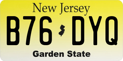NJ license plate B76DYQ