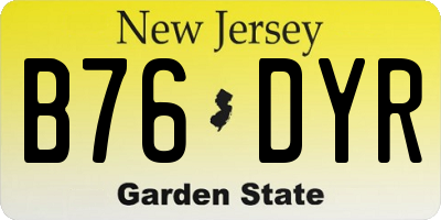 NJ license plate B76DYR