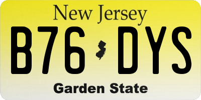 NJ license plate B76DYS