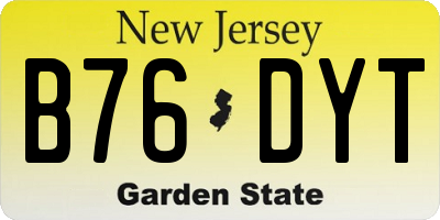 NJ license plate B76DYT