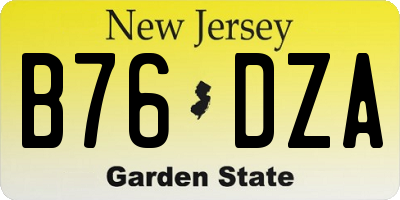NJ license plate B76DZA