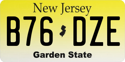 NJ license plate B76DZE