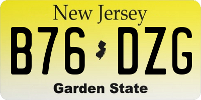 NJ license plate B76DZG