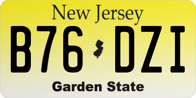NJ license plate B76DZI