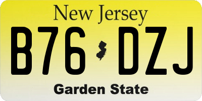 NJ license plate B76DZJ