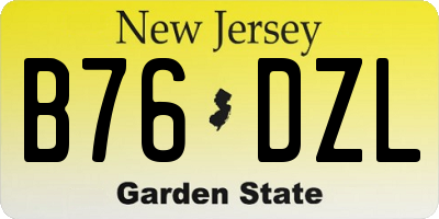 NJ license plate B76DZL