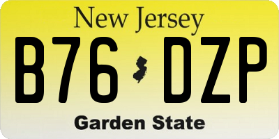 NJ license plate B76DZP