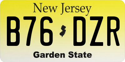 NJ license plate B76DZR