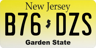 NJ license plate B76DZS