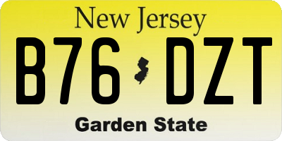 NJ license plate B76DZT