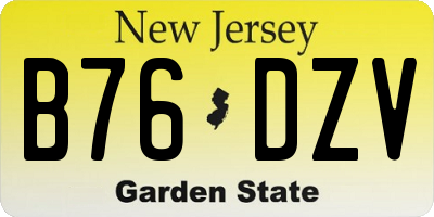 NJ license plate B76DZV