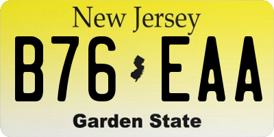 NJ license plate B76EAA
