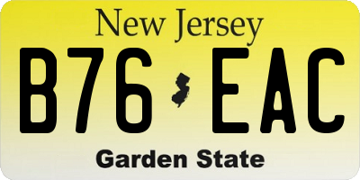 NJ license plate B76EAC