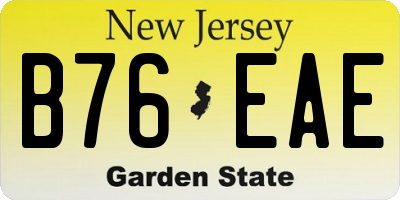 NJ license plate B76EAE