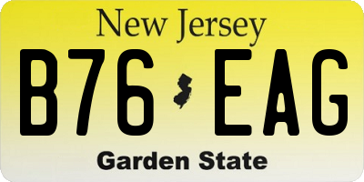 NJ license plate B76EAG
