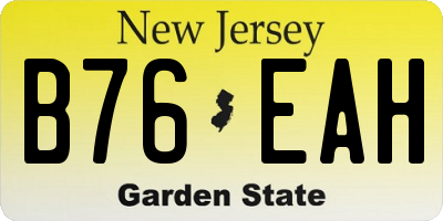 NJ license plate B76EAH