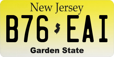 NJ license plate B76EAI