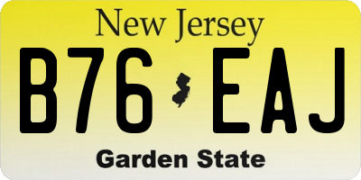 NJ license plate B76EAJ