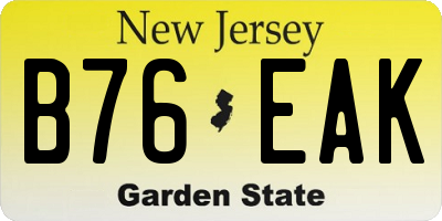 NJ license plate B76EAK