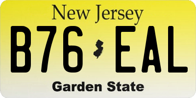 NJ license plate B76EAL