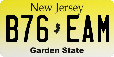 NJ license plate B76EAM