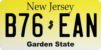 NJ license plate B76EAN