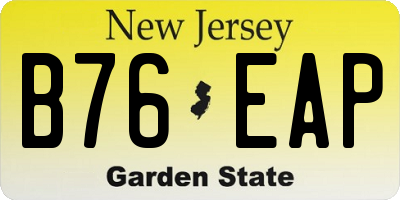 NJ license plate B76EAP