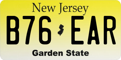 NJ license plate B76EAR