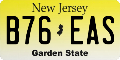NJ license plate B76EAS