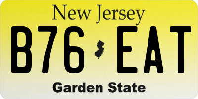 NJ license plate B76EAT