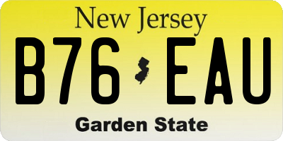 NJ license plate B76EAU